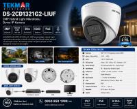 HIKVISION DS-2CD1321G2-LIUF 2MP 2.8mm H265+ Hybrid Light 30Mt Gece Görüşü PoE Mikrofonlu Dome IP Kamera - 1